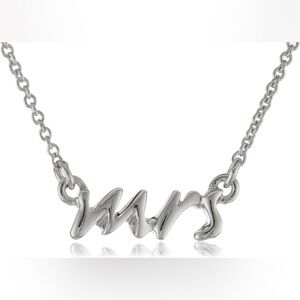 Kate Spade New York Say Yes Mrs. Necklace in Silver Bridal Newlywed Wife